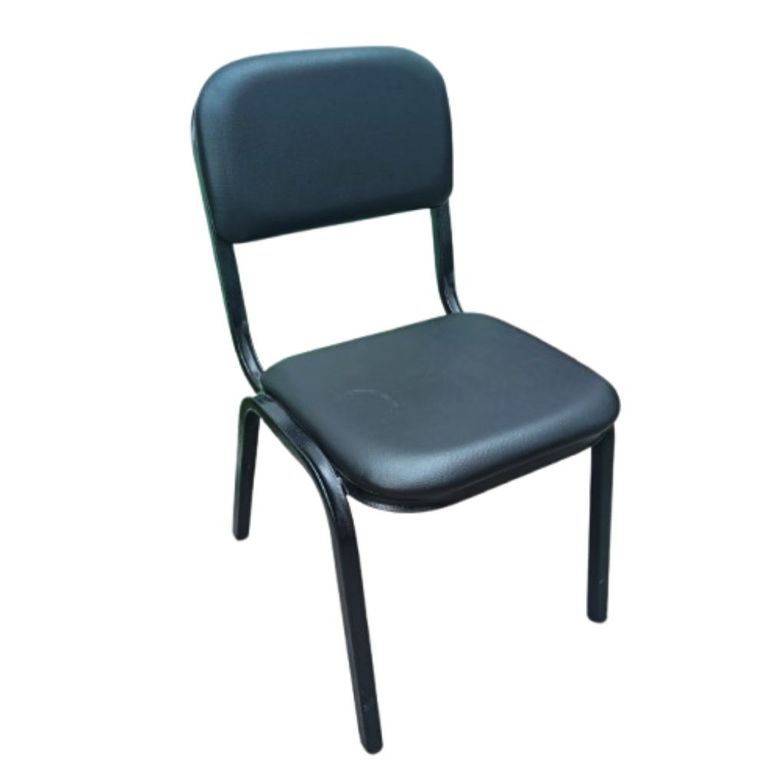 Silla Fija de Metal Tosko Negra Resistente y Elegante para Oficina