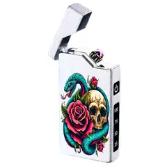 GENERICO - Encendedor Serpiente Calavera Silver