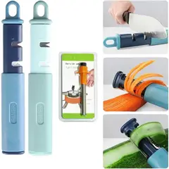 GENERICO - Pack de 2 Afilador de cuchillos / pelador de alimentos + Encendedor infinito