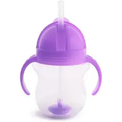 MUNCHKIN - Vaso Antiderrame C/Asas Y Sorbete Flexible Morado Munchkin