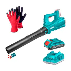 TOTAL TOOLS - Sopladora Gigante Hojas Inalámbrica 20v + Baterías 20ah + Guantes