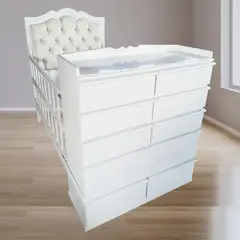 GENERICO - Cama cuna de plaza y media colecho blanco