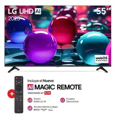 LG - Televisor 55" Smart UHD 4K Thinq Ai 55UA7300PSB - Nuevo 2025