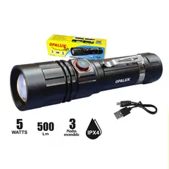OPALUX - LINTERNA RECARGABLE ZOOM 5W OPALUX OP-1735