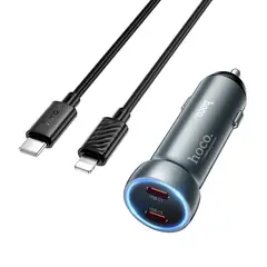 HOCO - Cargador de Auto Hoco Z54B Tipo-C a Lightning 2USB-C de 60W PD