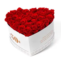 AIROSA - Rosas Preservadas Royal AIROSA - Box Corazón 30-35 Rosas Rojas