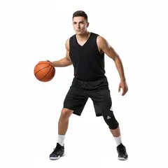 PEAK - Rodillera   corta  con hex pad NEGRO