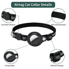 OEM - Collar Con Airtag Gps Incluido Gato Bluetooth Negro
