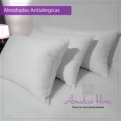 AMADEUS HOME - Pack 02 Almohadas Lavables para cama Queen ¡Relleno Antialérgico!