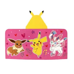 POKEMON - Toalla Diseño Pikachu Eevee y Sylveon Rosa