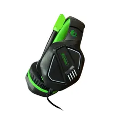 WESDAR - - Auriculares HeadSet con Cables RGB Led - Negro y Verde