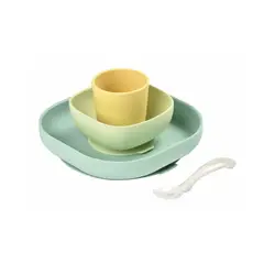 BEABA - SET DE VAJILLA 4 PIEZAS DE SILICONA