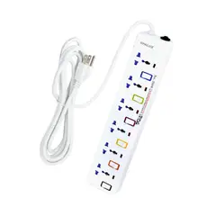 OPALUX - Supresor de Picos 6 Salidas con Toma a Tierra OP-E106T