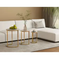 GENERICO - MESA DE CENTRO - SET DE 3 - RIVIERA MARBLE