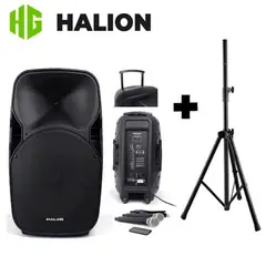 HALION - Parlante Activo PHA15AL Batería Recargable con soporte
