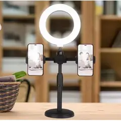GENERICO - ARO DE LUZ DE MESA CON SOPORTE DE CELULAR