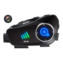 SEISA - Audífonos Bluetooth para Casco con Cámara HD 1080P IPX6 32GB WiFi Moto