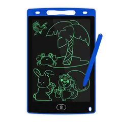 ZIMRAHYG - Bloc Pizarra De Dibujo Mágico Luz Led + Plumones Niños Azul