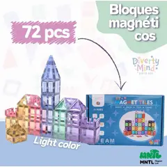 GENERICO - BLOQUES MAGNÉTICOS MNTL 72 PCS DISEÑO ESTRELLA COLOR PASTEL