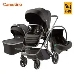 CARESTINO - Coche Cuna de Lujo Travel System CARESTINO -GALES- Negro