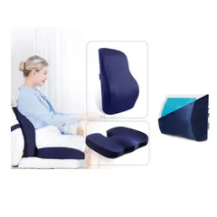 OEM - Tri Pack Cojín Respaldar y Lumbar Viscoelástico con Gel Silla o Auto