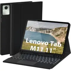 GENERICO - Funda con Teclado TouchPad Para Lenovo M11 2024 - Negro