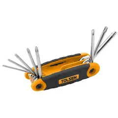 TOLSEN - Juego de llaves hexagonales de torx plegable de 8 pcs TOLSEN - 20069