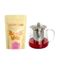 INFUSIONARIA - Pack Tetera Contemporánea + Infusión Frutada