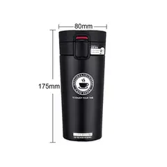 GENERICO - Taza de café viajera aislada de doble pared de acero inoxidable
