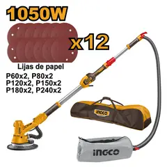 INGCO TOOLS - LIJADORA DE PARED Y DRYWALL INGCO 1050W + 12 LIJAS DWS105016