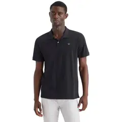 DOCKERS - Polo Hombre Piqué Rib Collar Regular Fit Negro