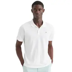 DOCKERS - Polo Hombre Piqué Rib Collar Regular Fit Blanco