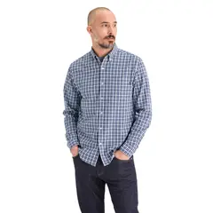DOCKERS - Camisa Hombre Oxford Regular Fit Azul Cuadros