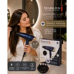 REMINGTON - SECADORA DE CABELLO REMINGTON SAPPHIRE LUXE D805 CON REJILLA RECUBIERTA DE CERAMICA Y ZAFIRO REALES