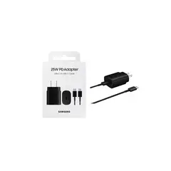 SAMSUNG - Cargador 25W USB C de Carga Rápida Original - NEGRO