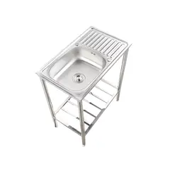 GENERICO - Lavadero de Acero Inoxidable Satinado con Escurridero