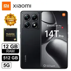 XIAOMI - Celular 14T Pro 12 GB 512 SSD 5G AMOLED IP68 Negro Titan
