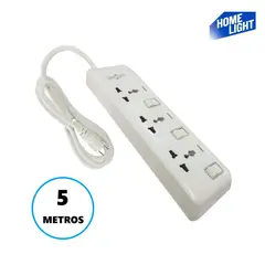 HOME LIGHT - Supresor de Pico 3 Tomas 5 Metros Luxury