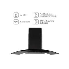 MIRAY - Campana Extractora CEDM-905V 89.5 cm Negro
