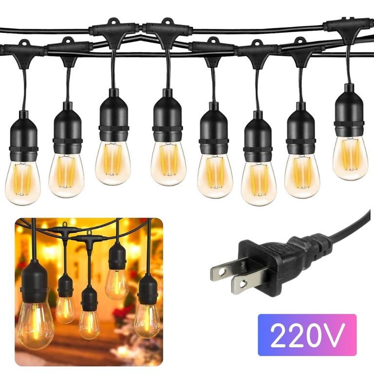 Foco Luces Guirnaldas 10 Metros 20 focos para Exterior Balcon Terrazas Jardín Fiesta G1020