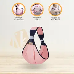 CUZKA - Canguro Ergonómico para Bebé «FULAR» Pink