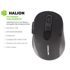HALION - Mouse Inalambrico HA-M520W Recargable 2 4G