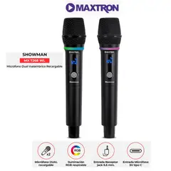 MAXTRON - Microfono Professional SHOWMAN MX7268WL Dual Inalambrico