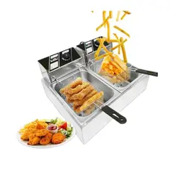 GENERICO - FREIDORA ELÉCTRICA AUTOMÁTICA DE DOS COMPARTIMIENTO