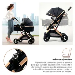 BABYPAL - Coche Bebés Moises Plegable Multifuncional Comodidad Rosado