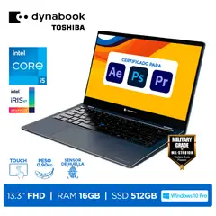 TOSHIBA - Laptop Toshiba Dynabook Portege X30L i5-1145G7 RAM16GB SSD512GB LED 13.3 FHD Touch W10P Blue