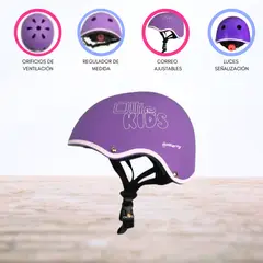 OLLIE - CASCO PROTECTOR REGULABLE PARA NIÑOS «S KIDS» PURPLE