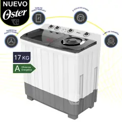 OSTER - Lavadora semiautomática de 17 kg blanca - OS-SAWMK0017W