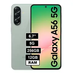 SAMSUNG - Celular Galaxy A56 5G 256GB 12GB RAM cámara principal 50MP frontal 12MP Olive