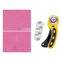 GENERICO - Base Tapete Corte A2 45x60cm + Cutter Rotativo + 3 Cuchillas